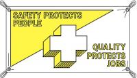 41F332 Safety Banner, 3 x 5 ft., Vinyl