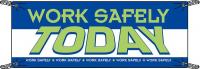 41F315 Safety Banner, 3-1/2 x 10 ft., Vinyl