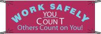 41F316 Safety Banner, 3-1/2 x 10 ft., Vinyl