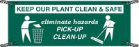 41F322 Safety Banner, 3-1/2 x 10 ft., Vinyl