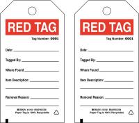 41F338 5S Red Tag, 3x 5-3/4In, Cardstock, PK 100