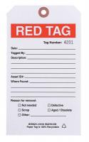 41F339 5S Red Tag, 4 x 7IKn, Cardstock, Pk 100