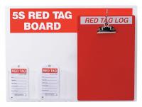 41F348 Red Tag Station w/Clipboard, Small Tags