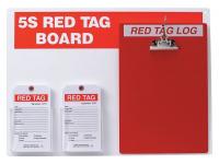 41F349 Red Tag Station w/Clipboard, Large Tags