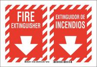 41F405 Fire Extinguisher Sign, 14 x 20In, Wht/Red