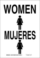 41F423 Restroom Sign, 14 x 20In, Black/White