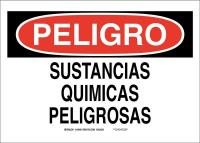 41F429 Chemical Sign, 7 x 10In, Blk/Red on Wht