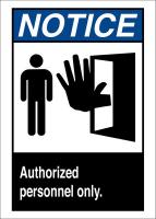 41F431 Admittance Sign, 10 x 7In, Blk/Ble and Wht