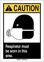 41F438 Caution Sign, 14 x 10In, Yllw/Black on Wht
