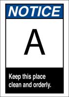 41F443 Notice Sign, 10 x 7In, Black/Blue on White