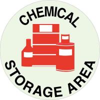 41F513 Chemical Sign, 17 x 17In, Red/Black on Grn