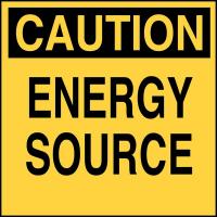 41F560 Caution Sign, 2 x 2In, Black/Yellow