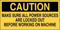 41F564 Caution Sign, 2-1/2 x 4-1/2In, Blk/Yllw