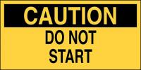 41F566 Caution Sign, 2-1/2 x 4-1/2In, Blk/Yllw