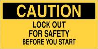 41F567 Caution Sign, 2-1/2 x 4-1/2In, Blk/Yllw