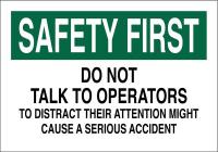 41F731 Safety Sign, 10 x 14In, Green/Black on Wht