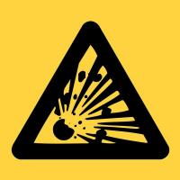41F735 Chemical Sign, 10 x 10In, Black on Yellow