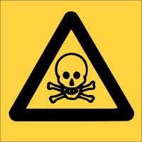 41F991 Chemical Sign, 10 x 10In, Black on Yellow