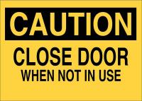 41F774 Door Sign, 10 x 14In, Black/Yellow