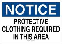 41F785 Notice Sign, 10 x 14In, Blk/Blue on White