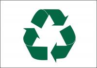 41F818 Recycling Sign, 10 x 14In, Green on White