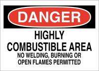 41F820 Chemical Sign, 14 x 20In, Blk/Red on White
