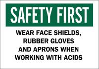 41F828 Chemical Sign, 14 x 20In, Grn/Blk on White