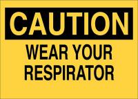 41F830 Caution Sign, 10 x 14In, Black/Yellow
