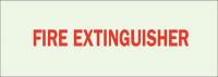 41F893 Fire Ext Sign, 3-1/2 x 10In, Red/Green
