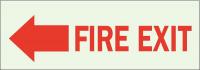 41F896 Fire Exit Sign, 3-1/2 x 10In, Red/Green