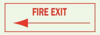 41F898 Fire Exit Sign, 5 x 4In, Red/Green