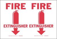 41F914 Fire Ext Sign, 8 x 14-1/2In, Red/White