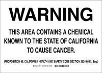 41F915 Chemical Sign, 5 x 6In, Black on White