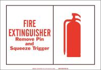 41F933 Fire Ext Sign, 3-1/2 x 5In, Red/White