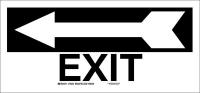 41F939 Exit Sign, 6-1/2 x 14In, Black/White