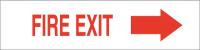 41F940 Fire Exit Sign, 3-1/2 x 14In, Red/White