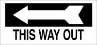 41F941 Directional Sign, 6-1/2 x 14In, Black/Wht