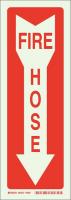 41F946 Fire Hose Sign, 14 x 5In, Red/Green