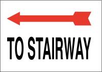 41F953 Directional Sign, 7 x 10In, Blk/Red on Wht