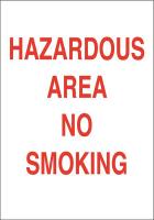 41F961 No Smoking Sign, 14 x 10In, Red/White