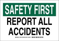 41F964 Safety Sign, 7 x 10In, Black/Green on Wht