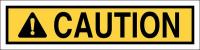 41F979 Caution Sign, 2-1/4 x 9In, Black/Yellow