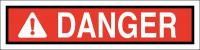 41F981 Danger Sign, 2-1/4 x 9In, Black/Red on Wht