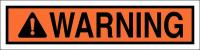 41F985 Warning Sign, 5 x 4In, Black/Orange