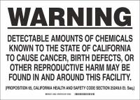 41G001 Chemical Sign, 5 x 6In, Black on White