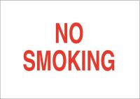 41G005 No Smoking Sign, 5 x 4In, Red/White