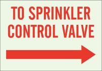 41G010 Fire Sprinkler Sign, 10 x 14In, Red/Green