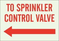 41G011 Fire Sprinkler Sign, 10 x 14In, Red/Green