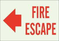 41G066 Fire Exit Sign, 10 x 14In, Red/Green