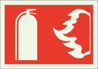 41G067 Fire Extinguisher Sign, 7 x 10In, Grn/Red